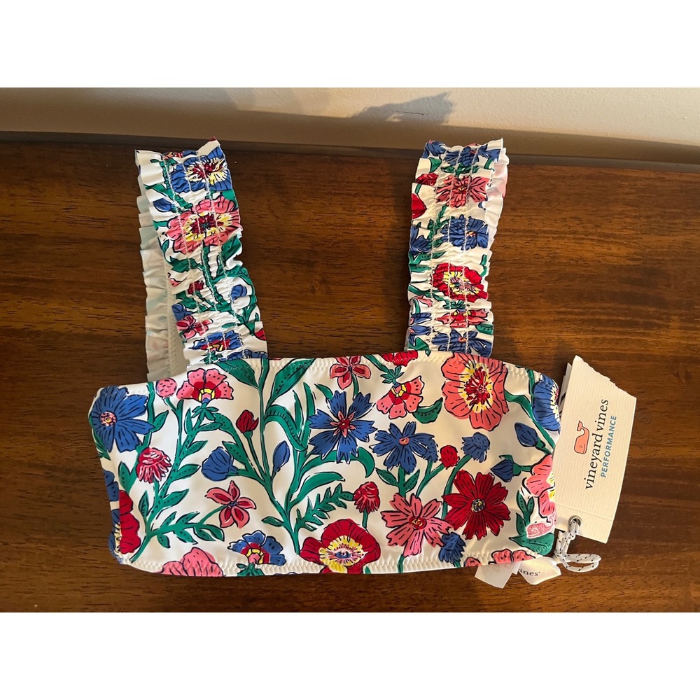 Vineyard Vines Girls‎ Floral Bikini Top Size Small 6/7 NWT